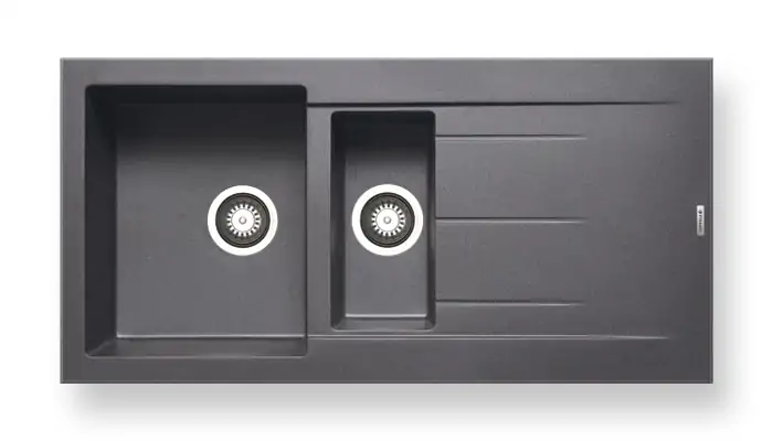 grey composite 1.5 bowl sink